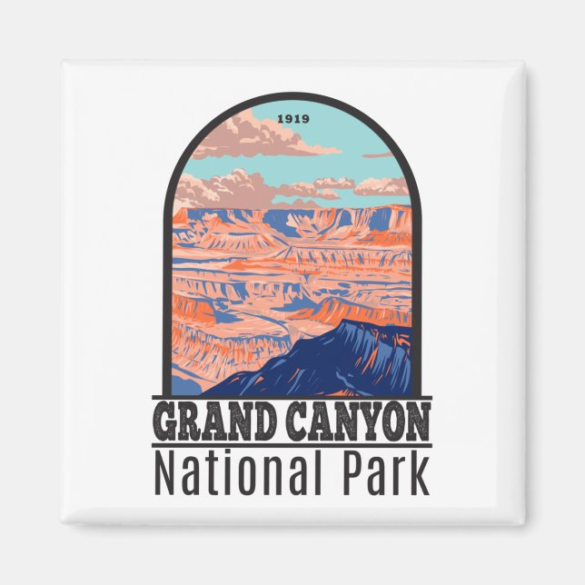 Aimant Grand Canyon National Park Arizona Vintage (Devant)