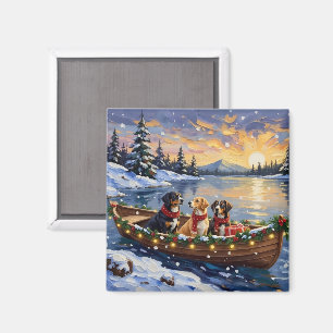 Aimant Grand chien de montagne suisse Noël Bateau Fêtes