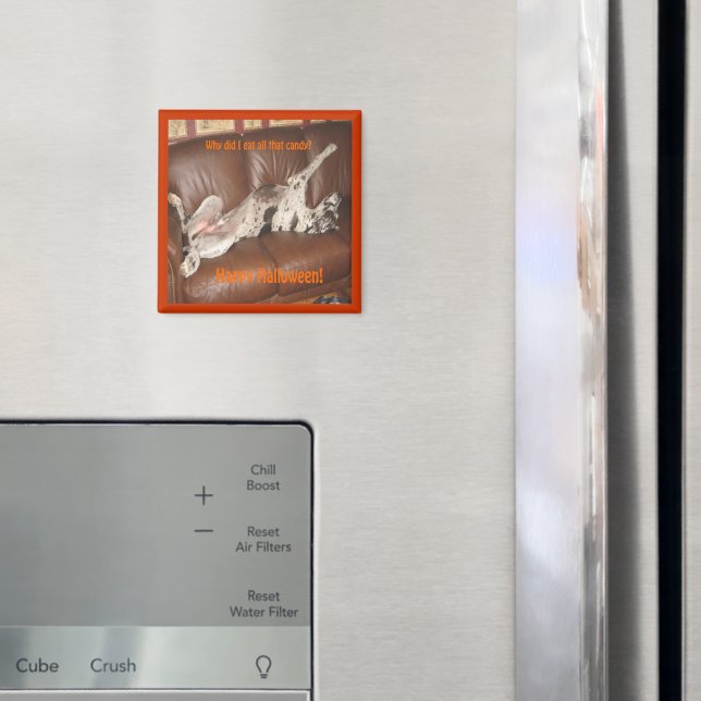 Aimant Grand Dane mangé trop de bonbons d'Halloween Magne (In situ (réfrigérateur))