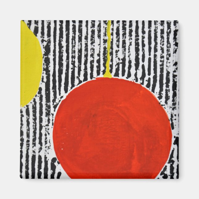 Aimant Grand endroit Red Sun avec bandes noires (Devant)