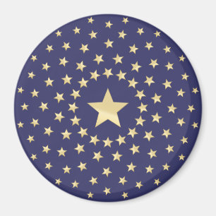 Aimant Grand Golden Star entouré de petites étoiles