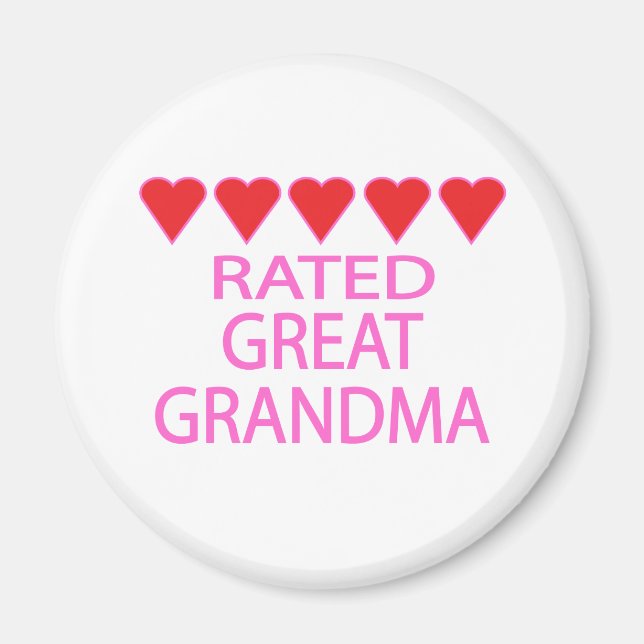 Aimant Grand grand-mère de cinq coeurs (Devant)