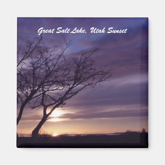 Aimant Grand lac de sel, couché de soleil de l'Utah (Devant)