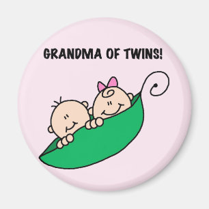 Aimant Grand-maman des T-shirts et des cadeaux de jumeaux