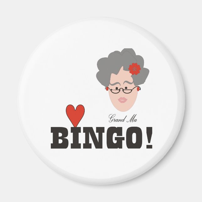 Aimant Grand-mère aime Bingo (Devant)