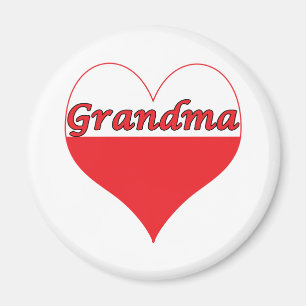 Aimant Grand-mère Coeur polonais