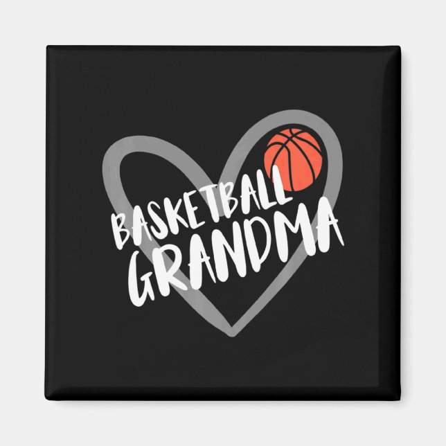 Aimant Grand-mère de basketball cœur  (Devant)