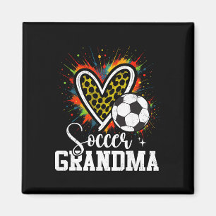 Aimant Grand-mère de football Cœur de léopard