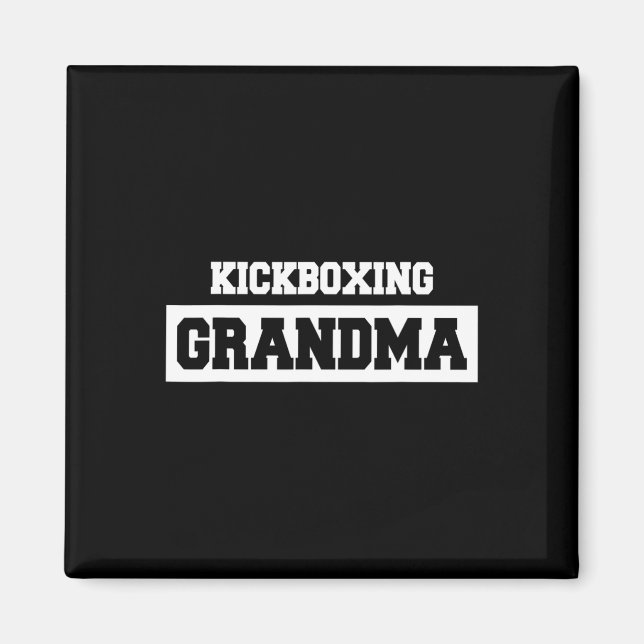 Aimant Grand-mère de kickboxing - Kickboxeur  (Devant)