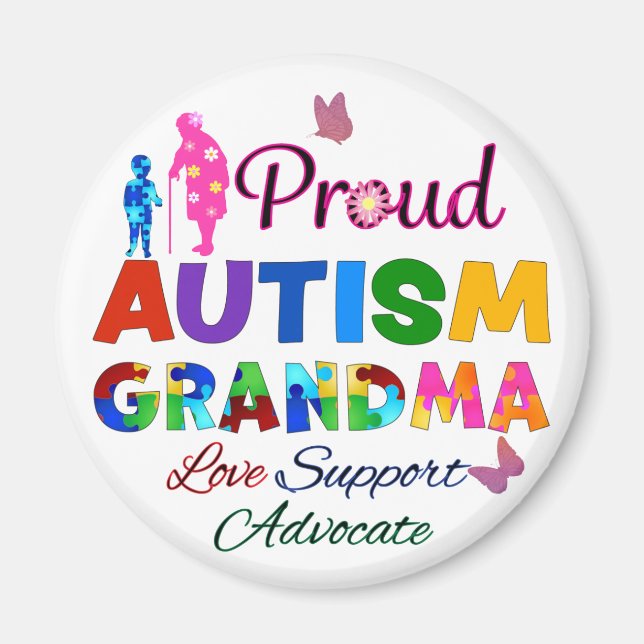 Aimant Grand-mère de l'autisme fier (Devant)