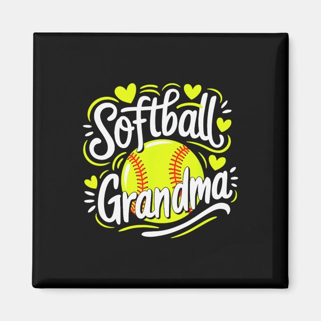 Aimant Grand-mère de softball  (Devant)