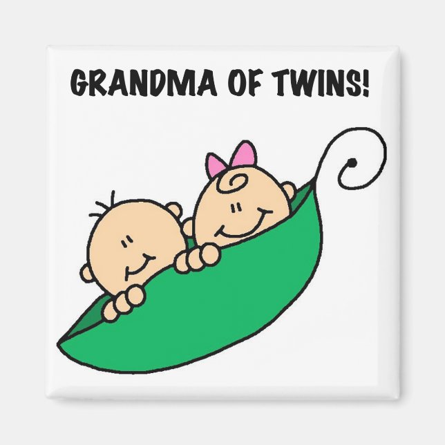 Aimant Grand-mère de Twins Peas dans un Pod Tshirts et ca (Devant)