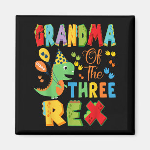 Aimant Grand-mère des trois Rex 3e anniversaire garçon Di