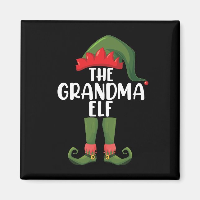 Aimant Grand-mère Elf Correspondante Famille Groupe Noël (Devant)