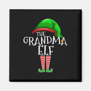 Aimant Grand-mère Elf Group Matching Famille Noël