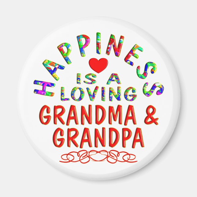Aimant Grand-mère et grand-père Bonheur (Devant)