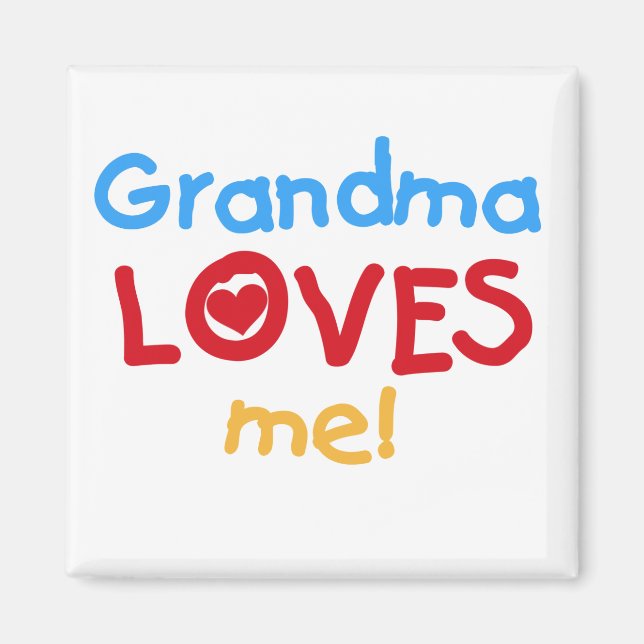 Aimant Grand-mère m'aime T-shirts et cadeaux (Devant)