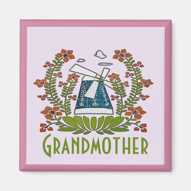 Aimant Grand-mère, Pennsylvania Dutch, Windmill (Devant)