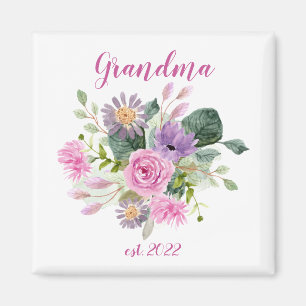 Aimant Grand-mère PERSONNALISABLE Date - Première Grand-m