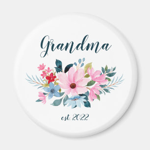 Aimant Grand-mère PERSONNALISABLE Date - Première Grand-m