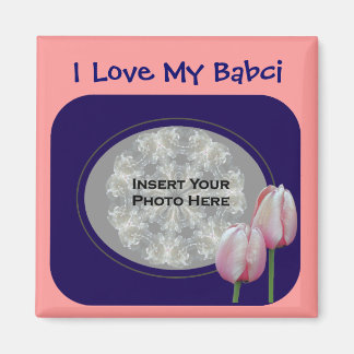 Aimant Grand-mère polonaise Aime Ma Babci Tulips Photo