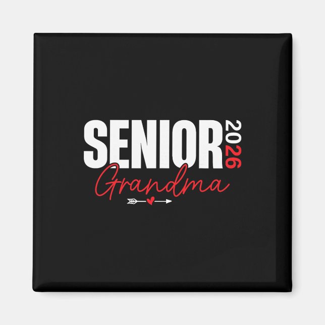 Aimant Grand-mère senior Cl de la promotion 2026 Diplômée (Devant)