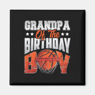 Aimant Grand-pa basket-ball anniversaire Boy Family Balle