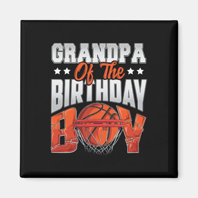 Aimant Grand-pa basket-ball anniversaire Boy Family Balle (Devant)