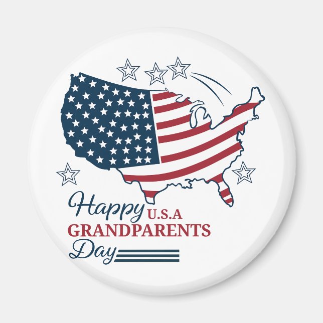 Aimant Grand-parents Day 2025 USA Vector (Devant)