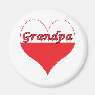 Aimant Grand-père Coeur polonais