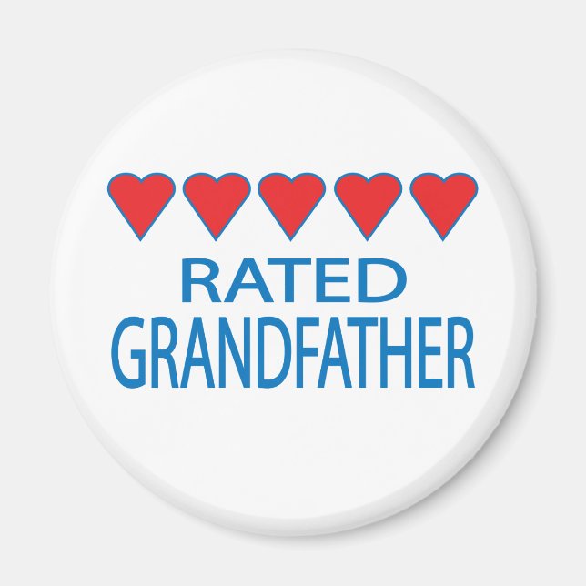 Aimant Grand-père de cinq coeurs (Devant)