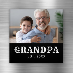 Aimant Grand-père Établie Photo Texte Blanc Fête des Père