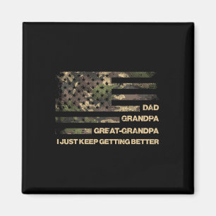 Aimant Grand-père Grand-papi Camo Drapeau Pères Grandpare