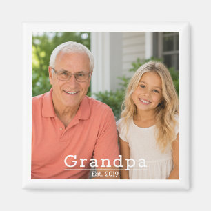 Aimant Grand-père Moderne Établ. Photo Typographie Minima