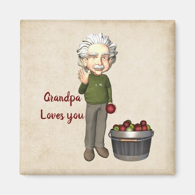 Aimant Grand-père t'aime l'aimant (Devant)