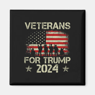 Aimant Grand-père vétérans pour Trump 2024 drapeau améric