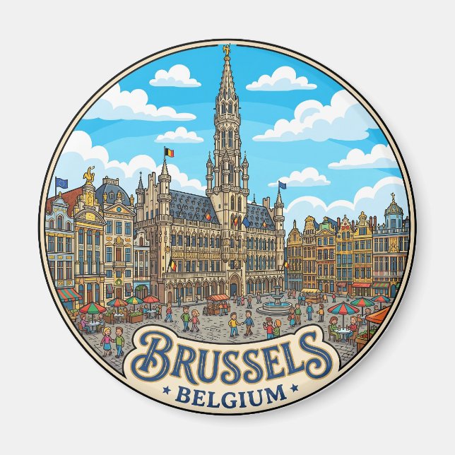 Aimant Grand Place, Bruxelles Belgique (Devant)