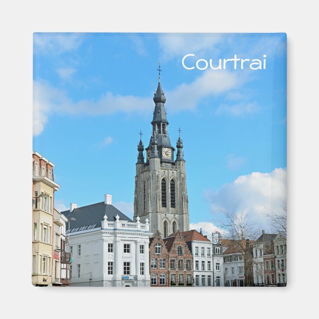 Aimant Grand Place et église Saint-Martin de Courtrai (Devant)