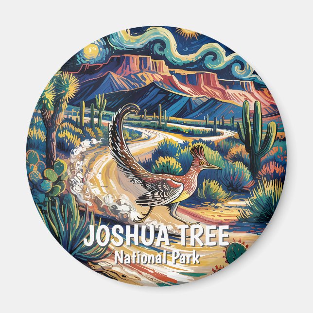 Aimant Grand Roadrunner de Joshua Tree Nuit Van Gogh Pers (Devant)