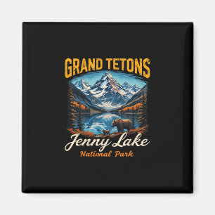 Aimant Grand Tetons Voyage Vacances Rétro Parc National J