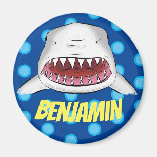 Aimant Grande bande dessinée de la bouche de requin blanc