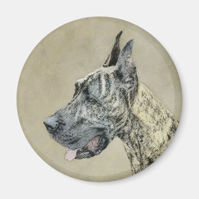 Aimant Grande Danse (Brindle) Peinture - Art Chien origin (Devant)