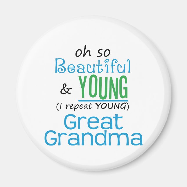 Aimant Grande grand-mère belle et jeune (Devant)