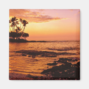 Aimant Grande Île, Hawaï. Coucher de soleil, Grande Île H