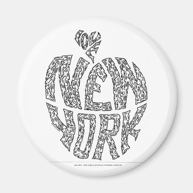 Aimant GRANDE POMME - NEW YORK par NICHOLAS (Devant)