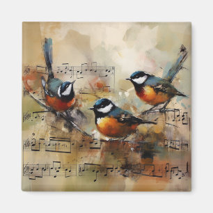 Aimant Grande souris à souris peinte sur la partiture