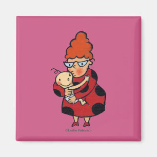 Aimant Grandes étreintes de bonjour de tante en rouge