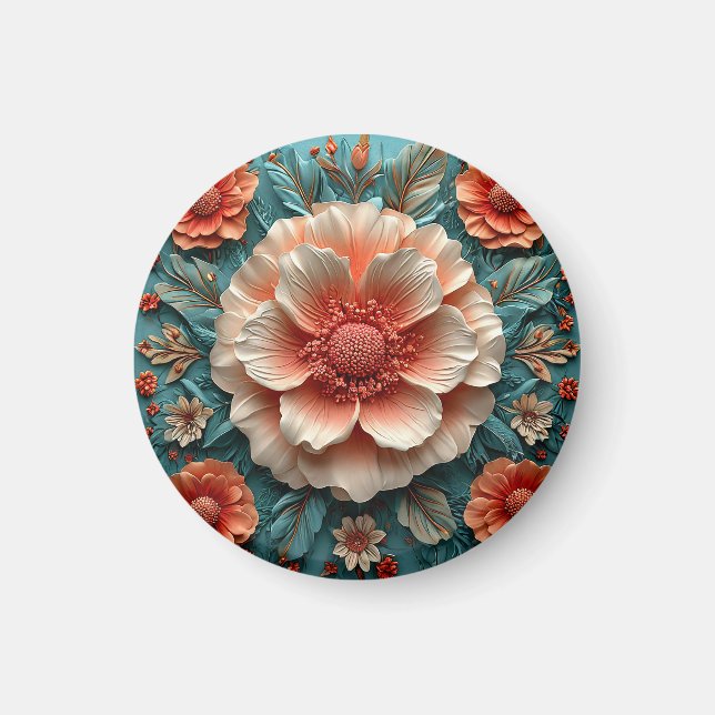 Aimant Grandes fleurs de corail (Devant)