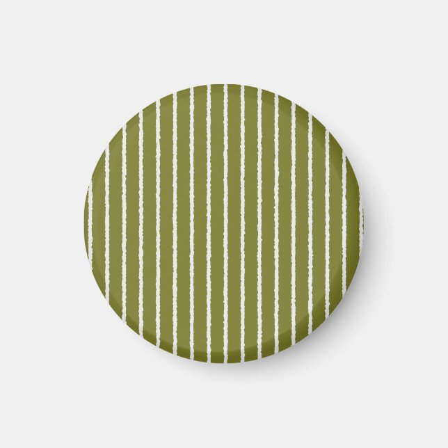 Aimant Grandes vertes et blanches d'olive avec lignes iné (Devant)
