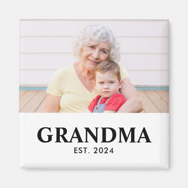 Aimant Grandma Established Photo Gift (Devant)